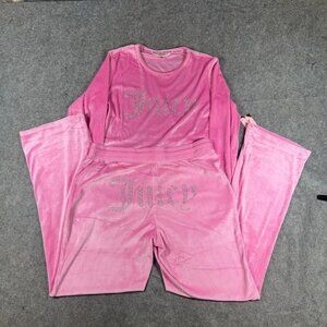 Brand new set y2k juicy couture pink velour sweatshirt and pant